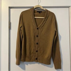 Banana Republic women’s medium Brown Cardigan Sweater button cable knit wool